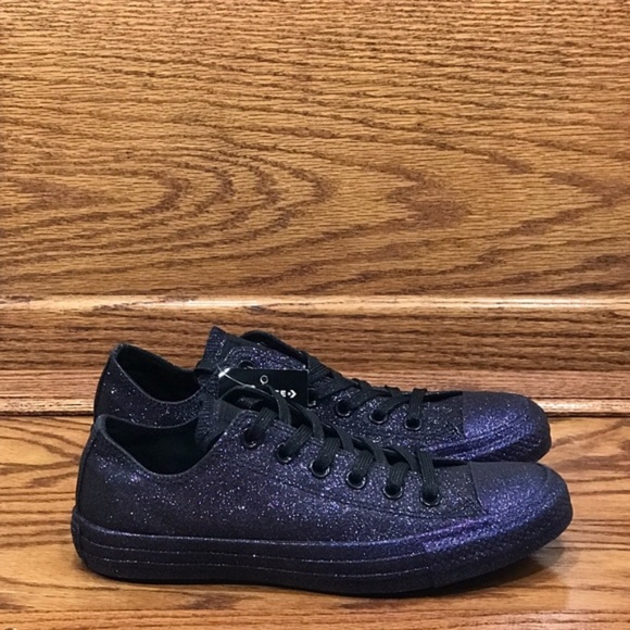 Converse CTAS Ox Low Top Purple Black Glitter Shoes - Picture 2 of 7
